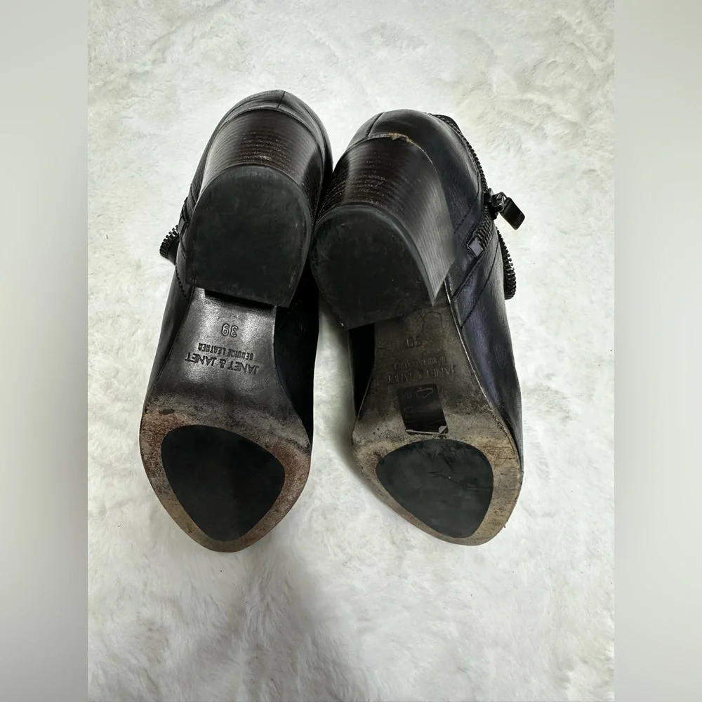 Black Leather Ankle Boots